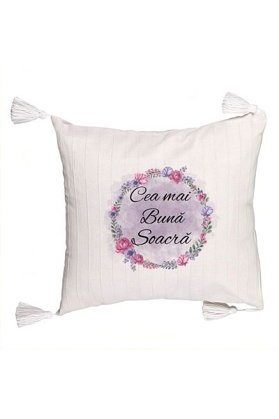 BEKZ Fringed Pillowcase for Mother-in-Law 1, 45x45 cm, With zipper