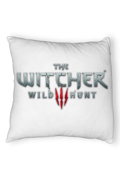 BEKZ Față de pernă pufoasă cu textul The Witcher, 40x40 cm, albă