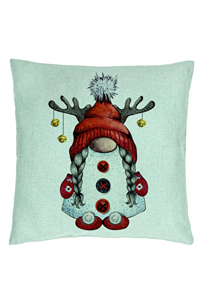 BEKZ Perna Decorativa cu tematica de Craciun, Gnom 2, 40x40 cm, Verde Menta, ...