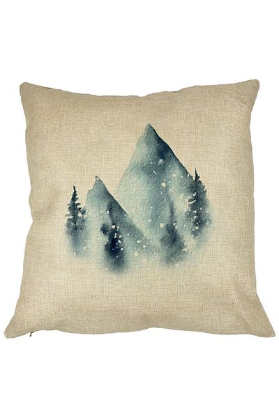 BEKZ Perna Decorativa Peisaj de Iarna, 40x40 cm, Husa Detasabila, Burduf