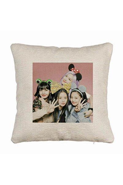 BEKZ Perna Decorativa Canapea BlackPink, Model 14, 40x40 cm, Husa Detasabila, Burduf