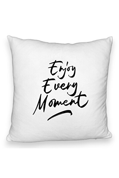 BEKZ Perna Decorativa Fluffy, Model Enjoy Every Moment, 40x40 cm, Alba, Husa ...