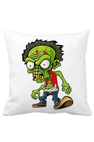 BEKZ Zombie Square Pillowcase, 40x40 Cm, White, Matte