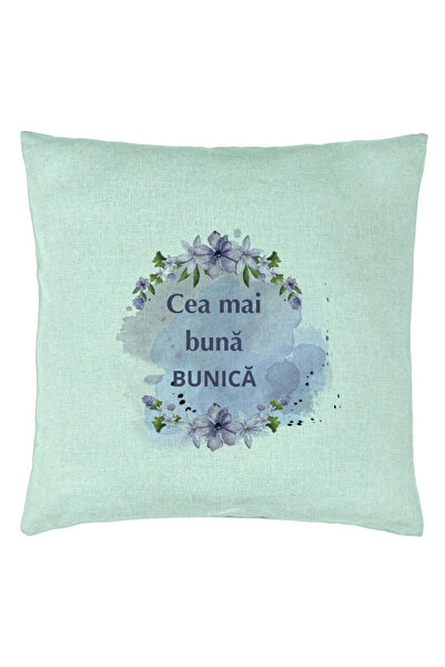 BEKZ Perna Decorativa pentru Bunica 1, 40x40 cm, Verde Menta, Husa Detasabila, Burduf