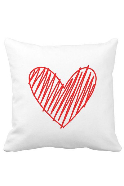 BEKZ Perna Decorativa Patrata Inimioara, 40x40 cm, Alba, Mata, Husa Detasabila, Burduf