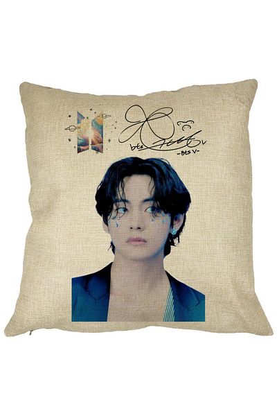 BEKZ Perna Decorativa BTS Army Colorat, 40x40 cm, Husa Detasabila, Burduf