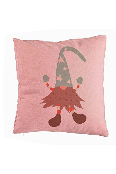 BEKZ Декоративна възглавница с коледна тематика, Джудже 3 40x40 см, розова, с...