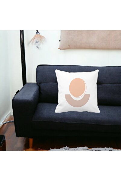 BEKZ Perna Decorativa Abstracta 7,40x40 cm, Alba, Mata, Husa Detasabila, Burduf