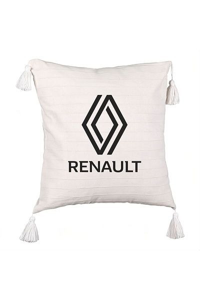 BEKZ Decorative Pillow with Fringes, Renault, 45×45 cm, With zipper