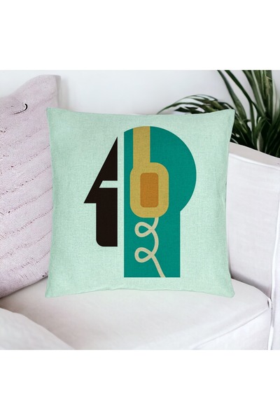 BEKZ Față de pernă, model abstract, 40x40 cm, verde mentă