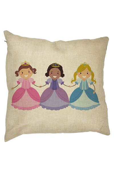 BEKZ Perna Decorativa Patrata 3 Printese, 40x40 cm, Husa Detasabila, Burduf