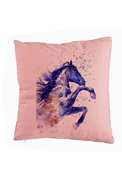 BEKZ Față de pernă, model colorat cu cai, 40x40 cm, roz