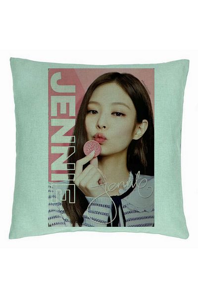 BEKZ Blackpink Jennie 4 Pillowcase, 40×40 Cm, Mint Green