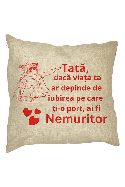 BEKZ Perna Decorativa pentru Tata 11,40x40 cm, Husa Detasabila, Burduf