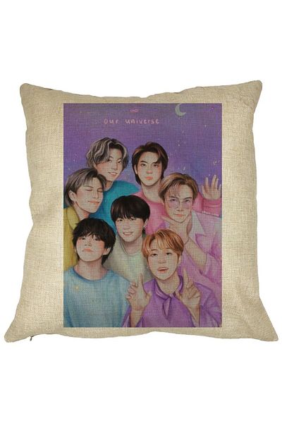 BEKZ Perna Decorativa BTS Army 2, 40x40 cm, Husa Detasabila, Burduf