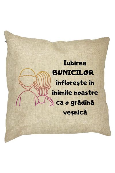 BEKZ Perna Decorativa pentru Bunici 10, 40x40 cm, Husa Detasabila, Burduf