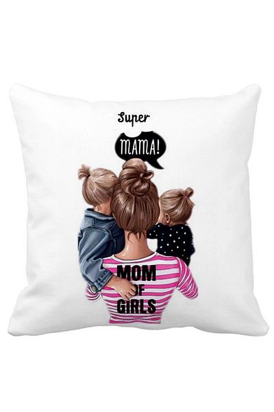 BEKZ Super Mama Square Pillowcase, 40x40 Cm, White, Matte