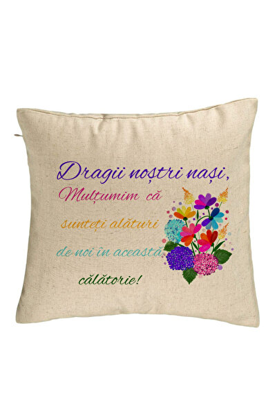 BEKZ Decorative Pillow for Noses 2, 40x40 cm, Beige, Removable Cover, Bellows