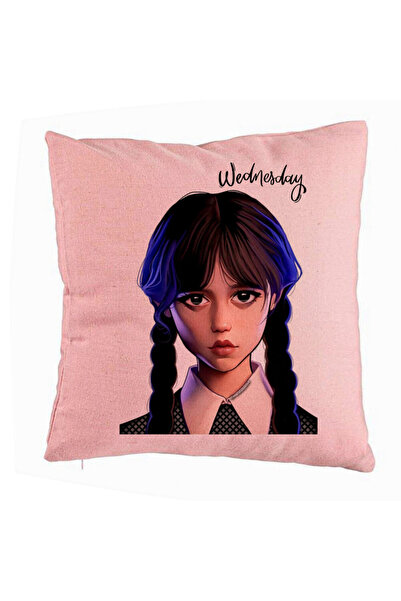 BEKZ Față de pernă, model Wednesday Addams 8, 40x40 cm, roz