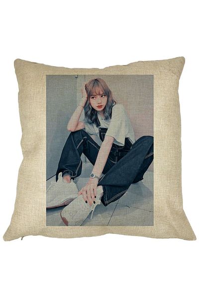 BEKZ Perna Decorativa BlackPink Lisa 3, 40×40 cm, Husa Detasabila, Burduf