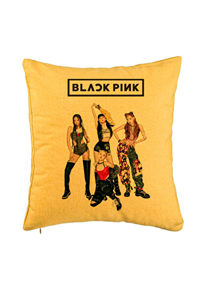 BEKZ Perna Decorativa BlackPink, Model 3, 40x40 cm, Galben, Husa Detasabila, ...