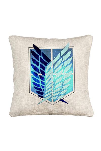 BEKZ Fata de perna Canapea cu Attack on Titan Symbol, 40x40 cm, Cu fermoar