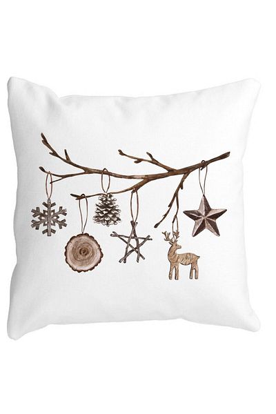 BEKZ Christmas Themed Pillowcase, 16, 40x40 Cm, White, Matte