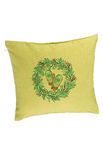 BEKZ Față de pernă cu coroană de Crăciun, 40x40 cm, verde