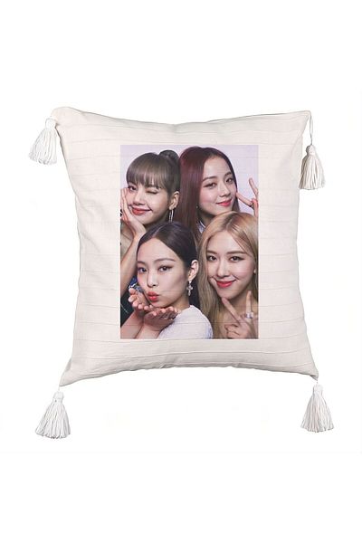 BEKZ BlackPink Fringed Pillowcase, Model 8, 45×45 cm, With zipper