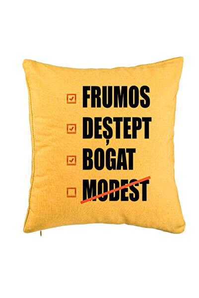 BEKZ Perna Decorativa, Model Frumos Destept Bogad Modest, 40x40 cm, Galben, H...
