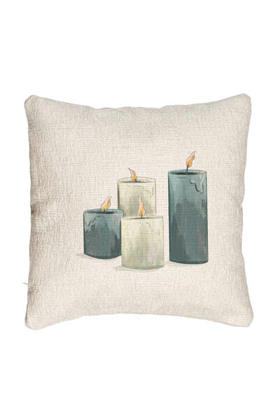 BEKZ Perna Decorativa Canapea cu tematica de Craciun, Lumanari 4, 40x40 cm, Cu fermoar