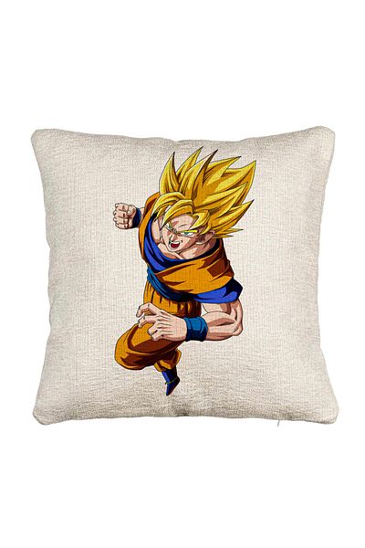 BEKZ Fata de perna Canapea cu Goku Angry, 40x40 cm, Cu fermoar