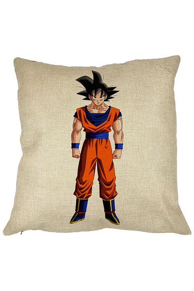 BEKZ Perna Decorativa cu Dragonball Goku, 40x40 cm, Husa Detasabila, Burduf