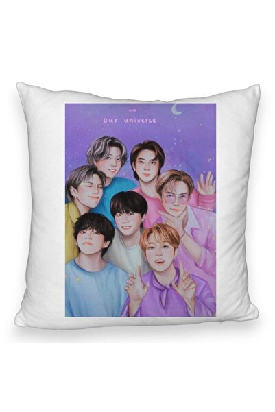 BEKZ Perna Decorativa Fluffy BTS Army 2, 40x40 cm, Husa Detasabila, Burduf