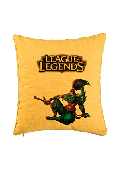 BEKZ Perna Decorativa cu League of Legends, 40x40 cm, Galben, Husa Detasabila...