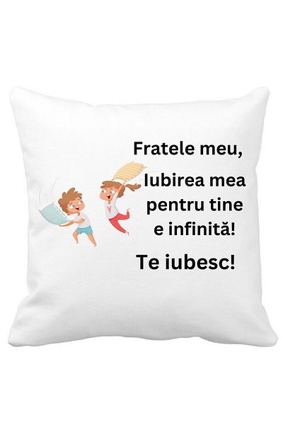 BEKZ Pillowcase My Brother 6, 40x40 Cm, White, Matte