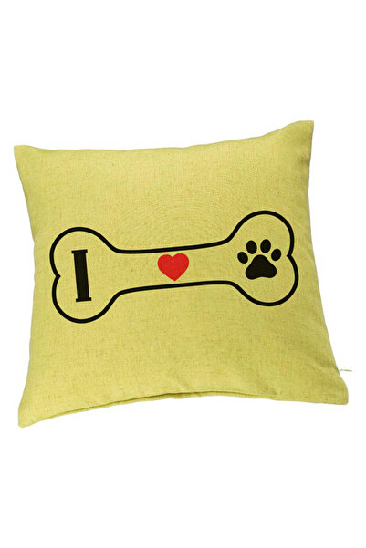 BEKZ Față de pernă, model I Love Doggos, 40x40 cm, verde