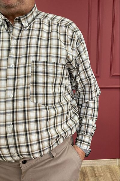 ALBERTO MALDİNİ Long Sleeve Double Pocket Regular Dad Shirt