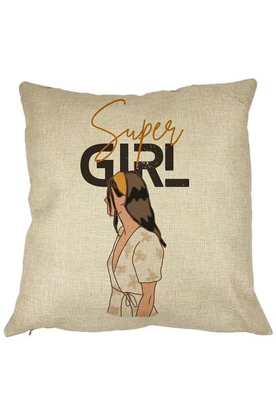 BEKZ Perna Decorativa, Super Girl, 40x40 cm, Husa Detasabila, Burduf