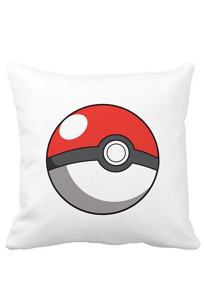 BEKZ Pokeball Kids Square Pillowcase, 40x40 Cm, White, Matte