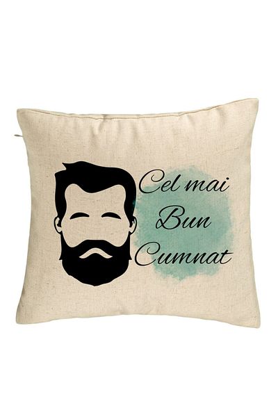 BEKZ Perna Decorativa pentru Cumnat 1, 40x40 cm, Bej, Husa Detasabila, Burduf