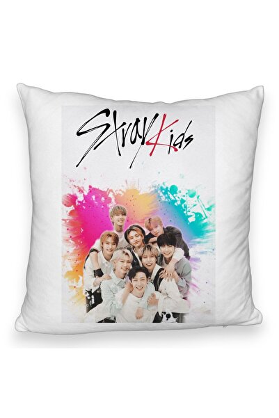 BEKZ Αφράτο Διακοσμητικό Μαξιλάρι, Stray Kids 3, 45×45 cm, Με φερμουάρ