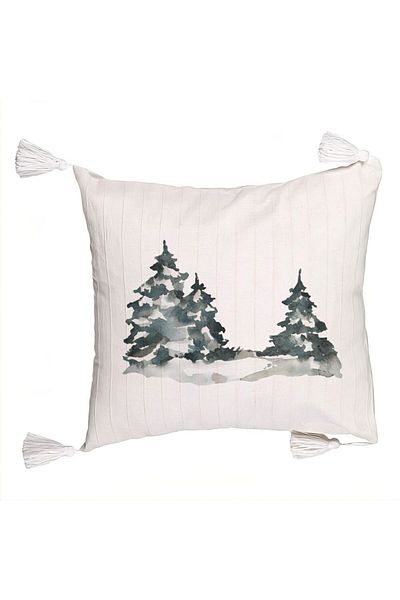 BEKZ Christmas themed fringed pillowcase, 7, 45x45 cm, Ecru, With zipper