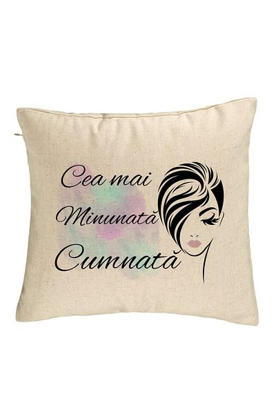 BEKZ Perna Decorativa pentru Cumnata 2, 40x40 cm, Bej, Husa Detasabila, Burduf
