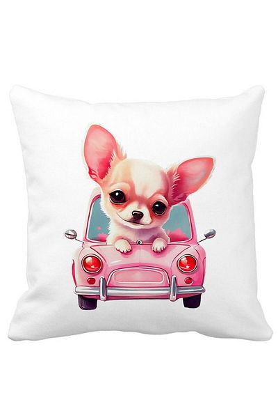 BEKZ Chihuahua Love Square Pillowcase, 40x40 Cm, White, Matte