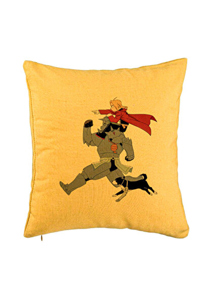 BEKZ Față de pernă cu Full Metal Alchemist 2, 40x40 cm, galbenă