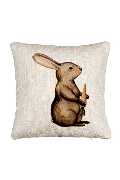 BEKZ Fata de perna Canapea, Model Iepuras, 40x40 cm, Cu fermoar