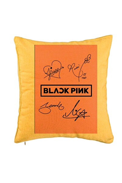 BEKZ Perna Decorativa BlackPink, Model 13, 40x40 cm, Galben, Husa Detasabila,...