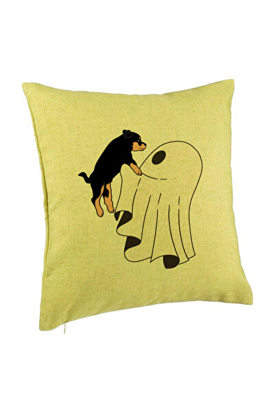 BEKZ Perna Decorativa cu motiv Fantoma si Caine de Halloween, 40x40 cm, Verde...