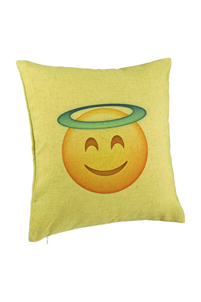 BEKZ Perna Decorativa, Model Model Emoji Zen, 40x40 cm, Verde, Husa Detasabil...